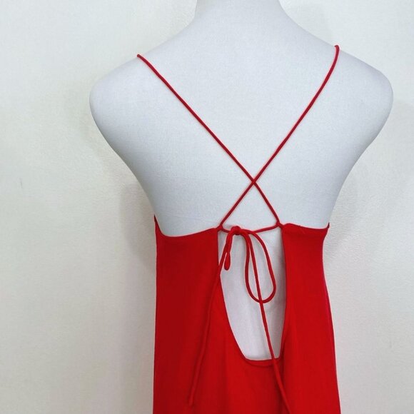 ARITZIA WILFRED FREE FELICITY RED SIDE SLIT STRAPPY SLIP DRESS - XS - Picture 8 of 12